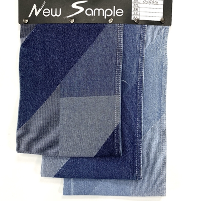 Check Jacquard Denim Fabric Mercerizing Fresh Finish Double Layer Color Weft Stock Lot Spandex Tricot Woven YARN DYED 170 320gsm
