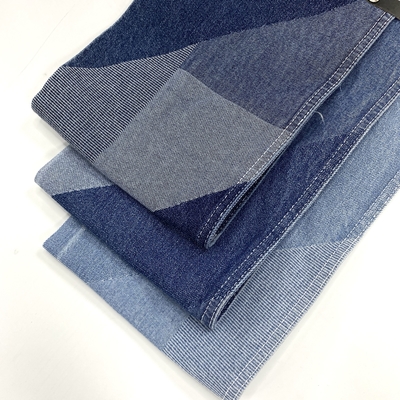 Check Jacquard Denim Fabric Mercerizing Fresh Finish Double Layer Color Weft Stock Lot Spandex Tricot Woven YARN DYED 170 320gsm