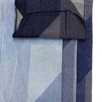Check Jacquard Denim Fabric Mercerizing Fresh Finish Double Layer Color Weft Stock Lot Spandex Tricot Woven YARN DYED 170 320gsm