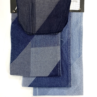 Check Jacquard Denim Fabric Mercerizing Fresh Finish Double Layer Color Weft Stock Lot Spandex Tricot Woven YARN DYED 170 320gsm
