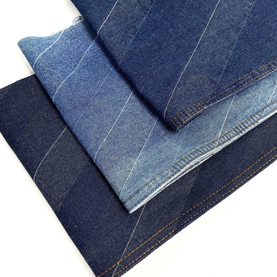 Wholesale Stock Spot Polyester Cotton Denim Yarn-dyed Jacquard Fabric Printed Jeans Fabric for Coats and Pants
