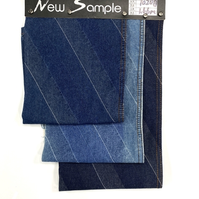 Wholesale Stock Spot Polyester Cotton Denim Yarn-dyed Jacquard Fabric Printed Jeans Fabric for Coats and Pants