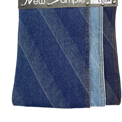 Wholesale Stock Spot Polyester Cotton Denim Yarn-dyed Jacquard Fabric Printed Jeans Fabric for Coats and Pants