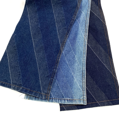Wholesale Stock Spot Polyester Cotton Denim Yarn-dyed Jacquard Fabric Printed Jeans Fabric for Coats and Pants