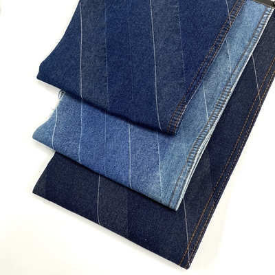 Wholesale Stock Spot Polyester Cotton Denim Yarn-dyed Jacquard Fabric Printed Jeans Fabric for Coats and Pants