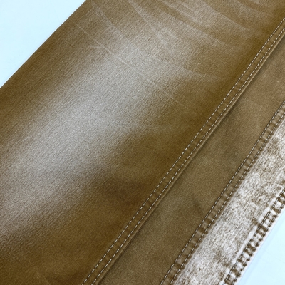 Quality Cotton Satin Men Stretch Denim Jeans Demin Fabric Stock Lot Brown Yellow 295kg Tricot Woven Denim Fabric Baby Dress