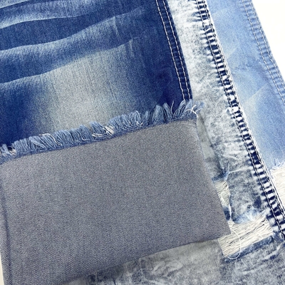 Stock Bulk Custom Light Women Jeans Indigo White Printed Stone Fabric Washed Distressed Wax Vintage Spandex Cotton Stretch Denim