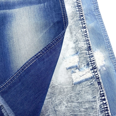 Stock Bulk Custom Light Women Jeans Indigo White Printed Stone Fabric Washed Distressed Wax Vintage Spandex Cotton Stretch Denim