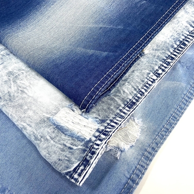 Stock Bulk Custom Light Women Jeans Indigo White Printed Stone Fabric Washed Distressed Wax Vintage Spandex Cotton Stretch Denim