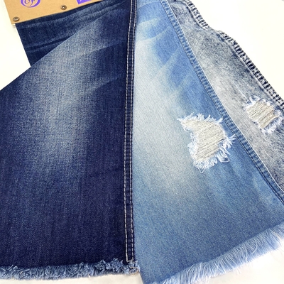 Washed Striped Cotton Polyester Blended Denim Fabric Textile Raw Material Denim Jean Blue China for Men Tricot Knitted YARN DYED