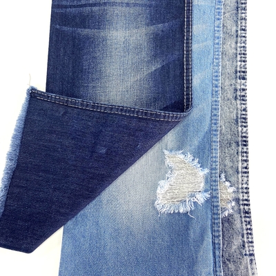 Washed Striped Cotton Polyester Blended Denim Fabric Textile Raw Material Denim Jean Blue China for Men Tricot Knitted YARN DYED