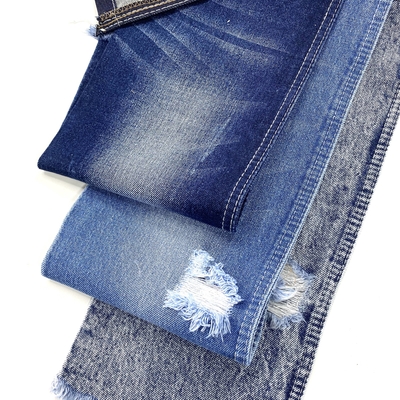 3/1 Twill Slub Indigo Stock Jacket Fabric 80% Cotton 20%Polyester  Twill Jeans Fabric for Pants