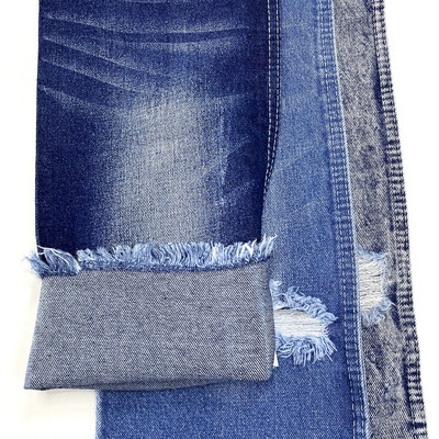 3/1 Twill Slub Indigo Stock Jacket Fabric 80% Cotton 20%Polyester  Twill Jeans Fabric for Pants