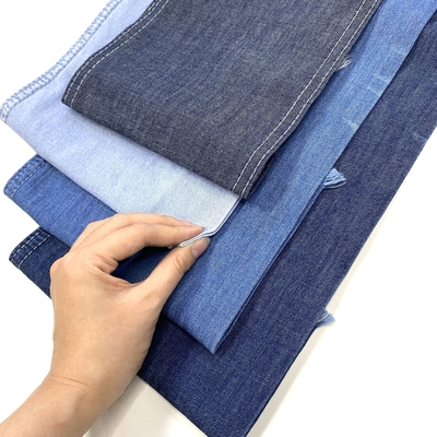100% Cotton 21+18*21+18 Cross  Raw Tela Woven Denim Fabric Indigo Blue Roll of Denim Fabric Print