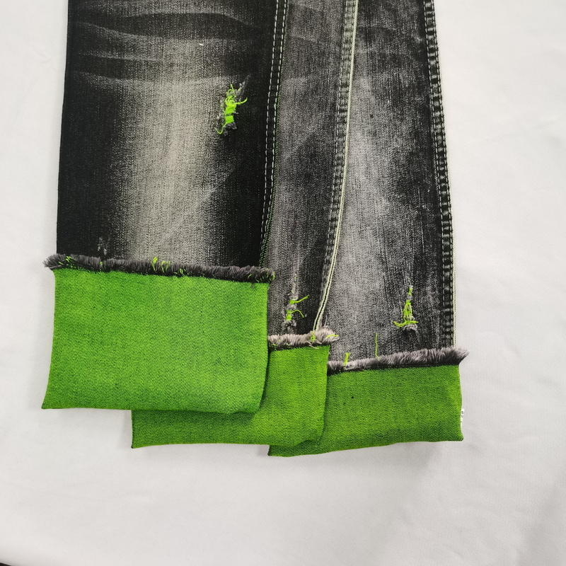 12oz Elastic Pure Cotton Washed Denim Fabric Luggage Clothes Pants Shirt DIY Clothing Blue Fabric