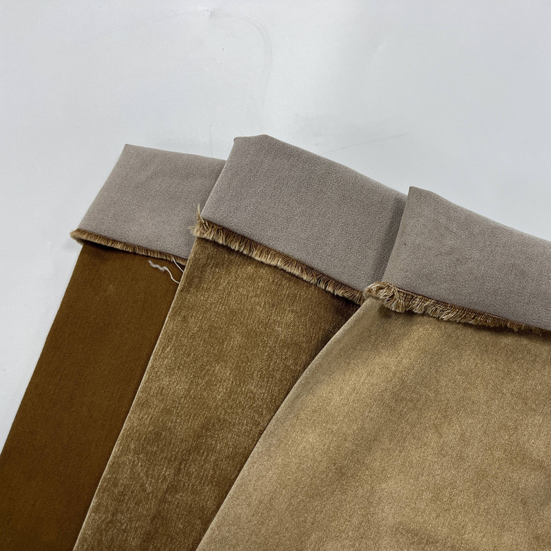 Low Price Raw Material Fabric Textile Denim Jeans Fabric Made in China 8.7oz Cotton Poly Yellow Satin Denim Fabric for Jeans