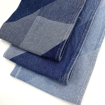 Check Jacquard Denim Fabric Mercerizing Fresh Finish Double Layer Color Weft Stock Lot Spandex Tricot Woven YARN DYED 170 320gsm